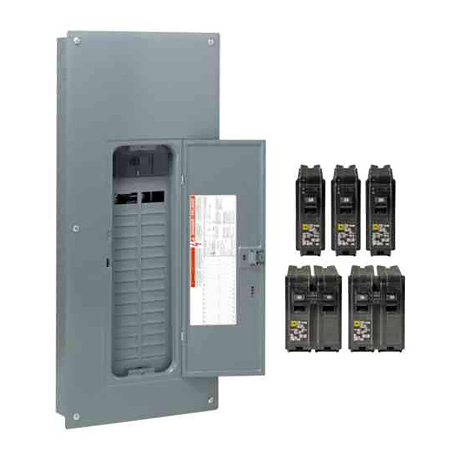 Square D Homeline Qwik-Grip 200A 60-Circuit 30-Space Indoor Main Breaker Plug-On Neutral Load Center HOM3060M200PQCVP