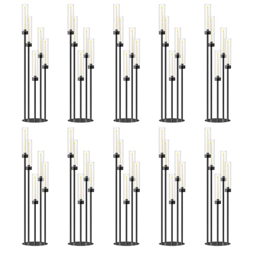 35inch 10pcs Black Candelabra Centerpieces for Tables 5 Arms Wedding centerpieces for Decorations