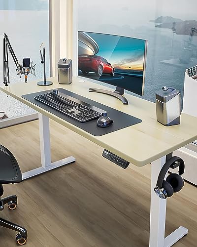 ErGear Height Adjustable Electric Standing Desk, 48 x 24 Inches Sit Stand up Desk, Memory Computer Home Office Desk with Two-Piece Desktop (Walnut)