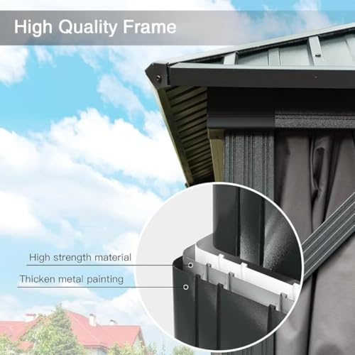 Domi 10’ x 10’ Hardtop Gazebo Metal Frame Canopy with Netting & Curtains