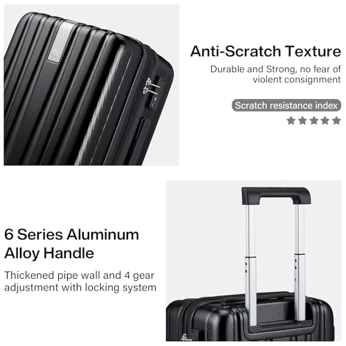 Hanke 29 Inch Luggage Suitcases With Spinner Wheels Lightweight PC hardside Rolling Suitcase With Travel Lock, Checked-Large 29-Inch(Blackish Green)