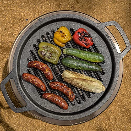Solo Stove Bonfire Cast Iron Grill Cooking Bundle 2.0 | Smokeless Fire Pit, Stand, Grill & Hub, Wood Burning, Removable Ash Pan