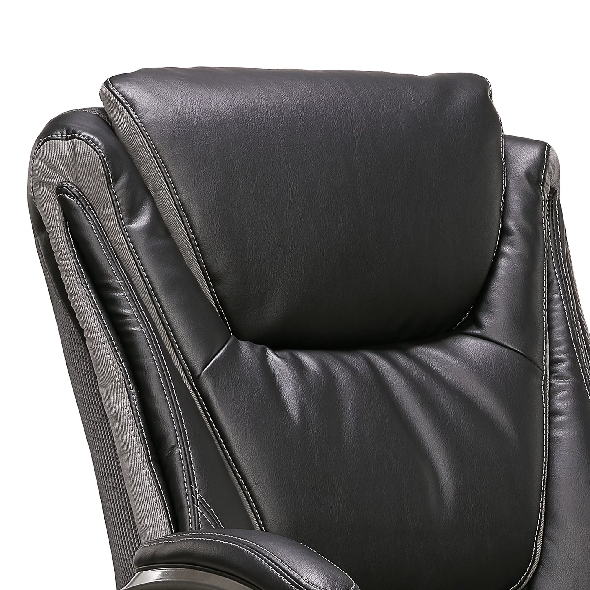 Serta Bonded Leather Big & Tall Office Chair with Smart Layers, 350 lb. Capacity, Black