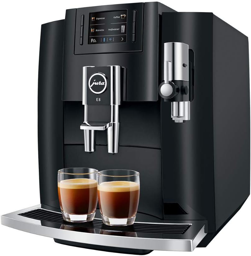 Jura E8 (NAA) 4th Gen Automatic Coffee Machine (Piano Black)