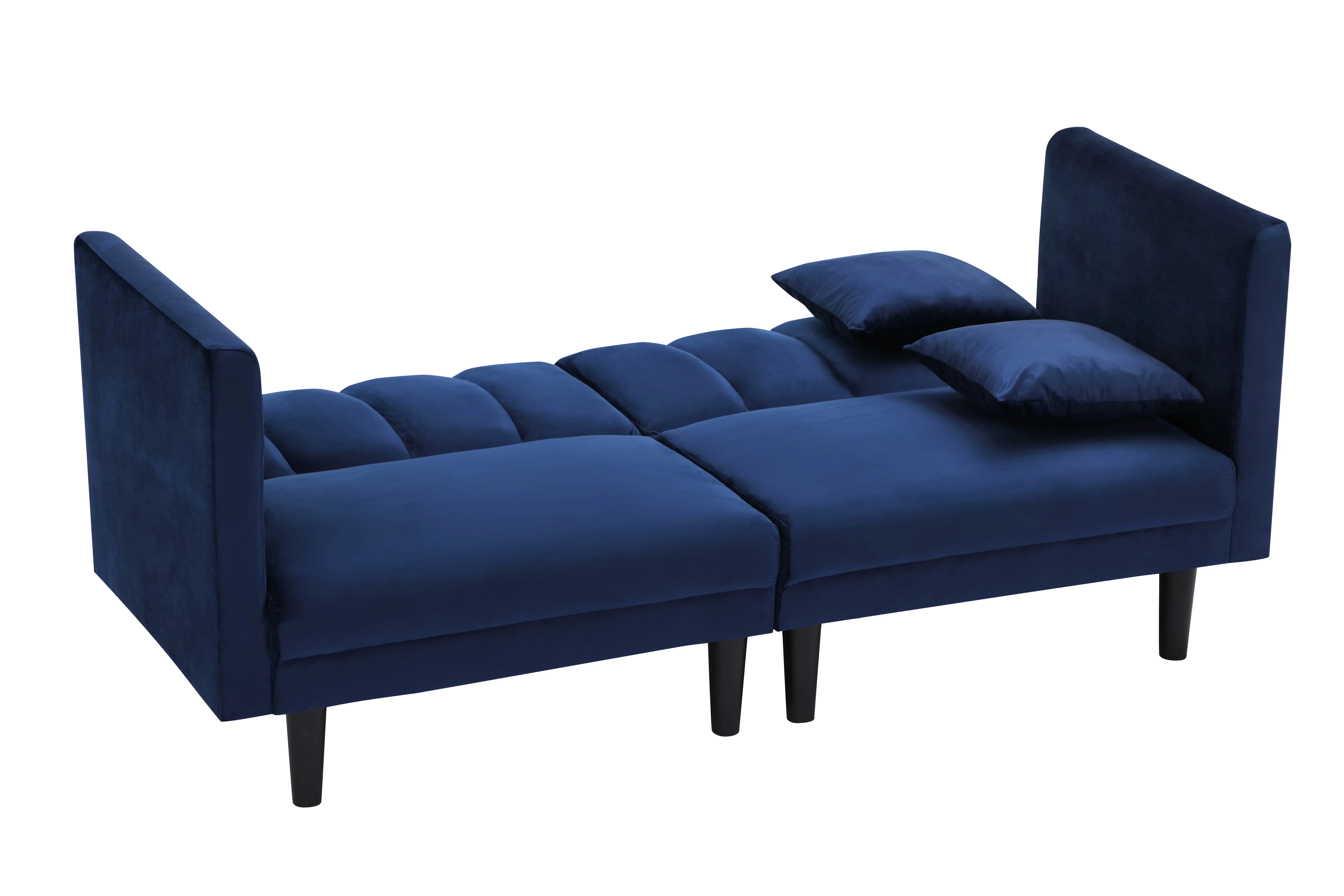 BSHTI Futon Sofa bed, Upholstered with velvet fabric, which is soft and comfortable converted into a sleeping bed