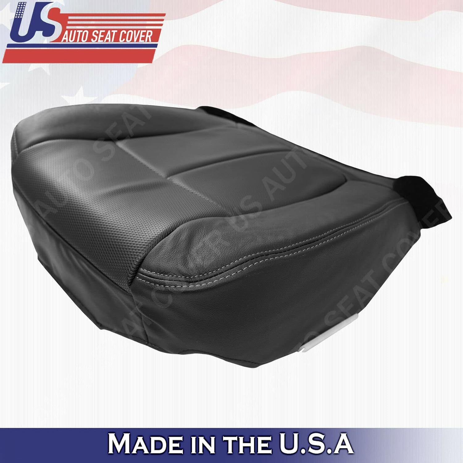 2009-2014 Ford F150 Driver Bottom Texture Leather Seat Cover Black