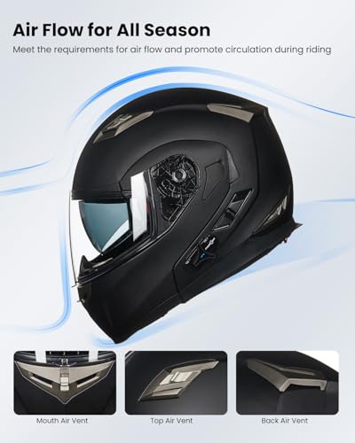 ILM Bluetooth Integrated Modular Flip up Full Face Motorcycle Helmet Sun Shield Mp3 Intercom Model 953/953 PRO