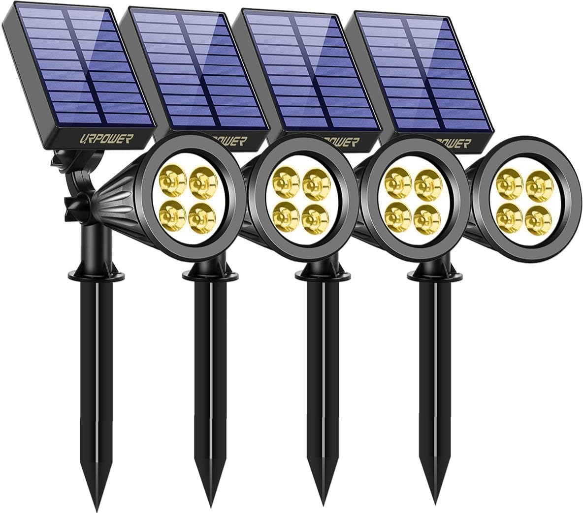 URPOWER Solar Lights Outdoor, 2-in-1 Waterproof Adjustable Solar Spotlights Outdoor Wall Light