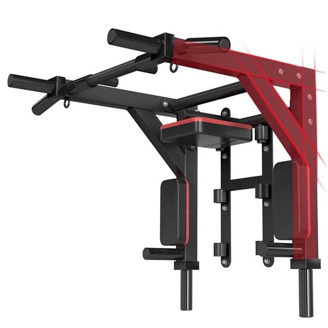 HAKENO Multifunctional Wall Mounted Pull Up bar/Chin Up bar,Dip Station for Indoor Home Gym Workout,Power Tower Set Gym Equipment 800LBS