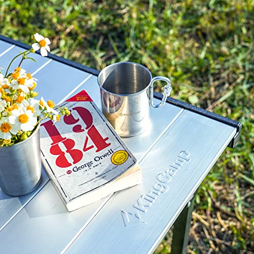 KingCamp Camping Table Folding Portable Table Aluminum Roll Up Lightweight Foldable Large Camp Table for Indoor Outdoor Picnic Backyard, 53.5"X27.5"