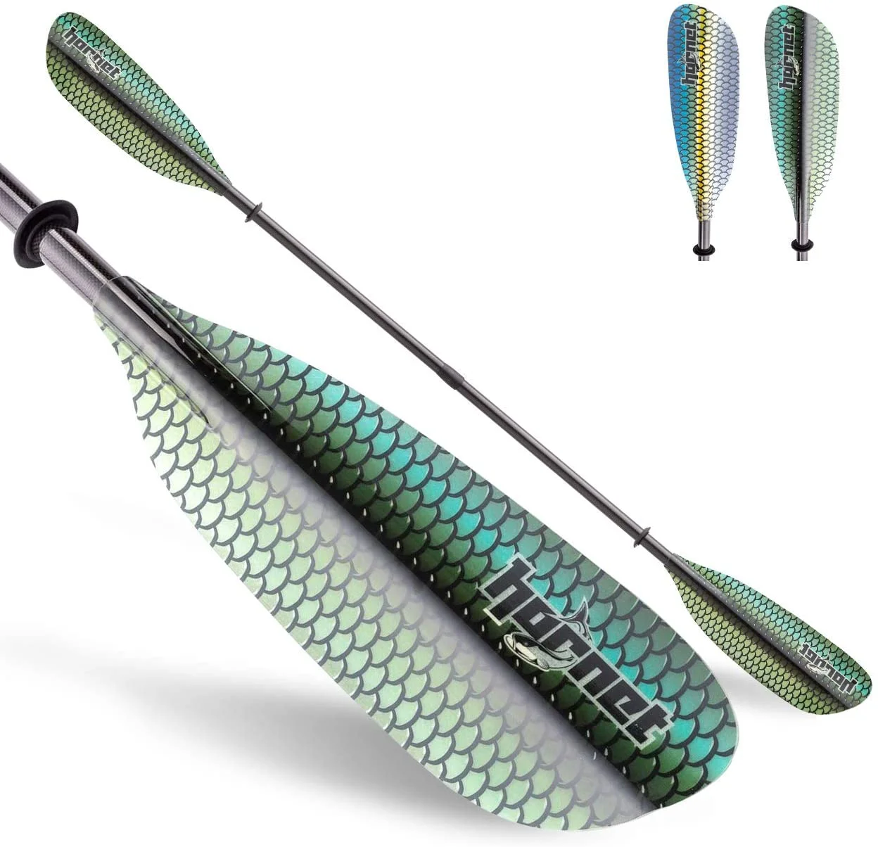 Graphic Fiberglass Multi Functional Kayak Paddle (Green Scale Design) - Radiant Selections