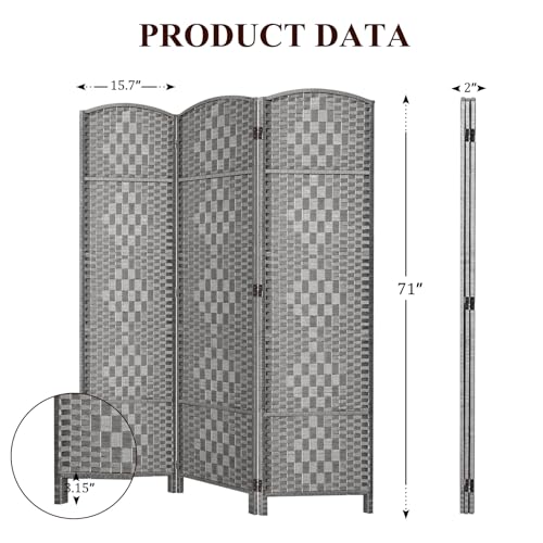 Room Divider, Room Dividers and Folding Privacy Screens, 16in Privacy Screen, 6 Panel Temporary Wall Partitions, 6ft Space Separation Panel Screen