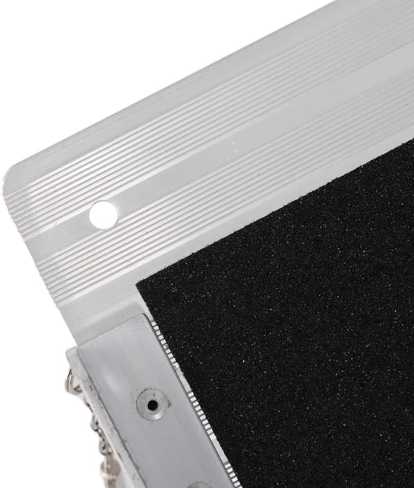 OMECAL 4' Wheelchair Ramp Threshold Portable Ramps 4ft for Home Steps Doorway Stairs Aluminum Handicap Metal House Mobile Porch Temporary Multifold