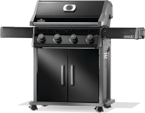 Napoleon Rogue 525 Propane Gas Grill, Black, Stainless Steel Grids, Durable 4-Burner Grill