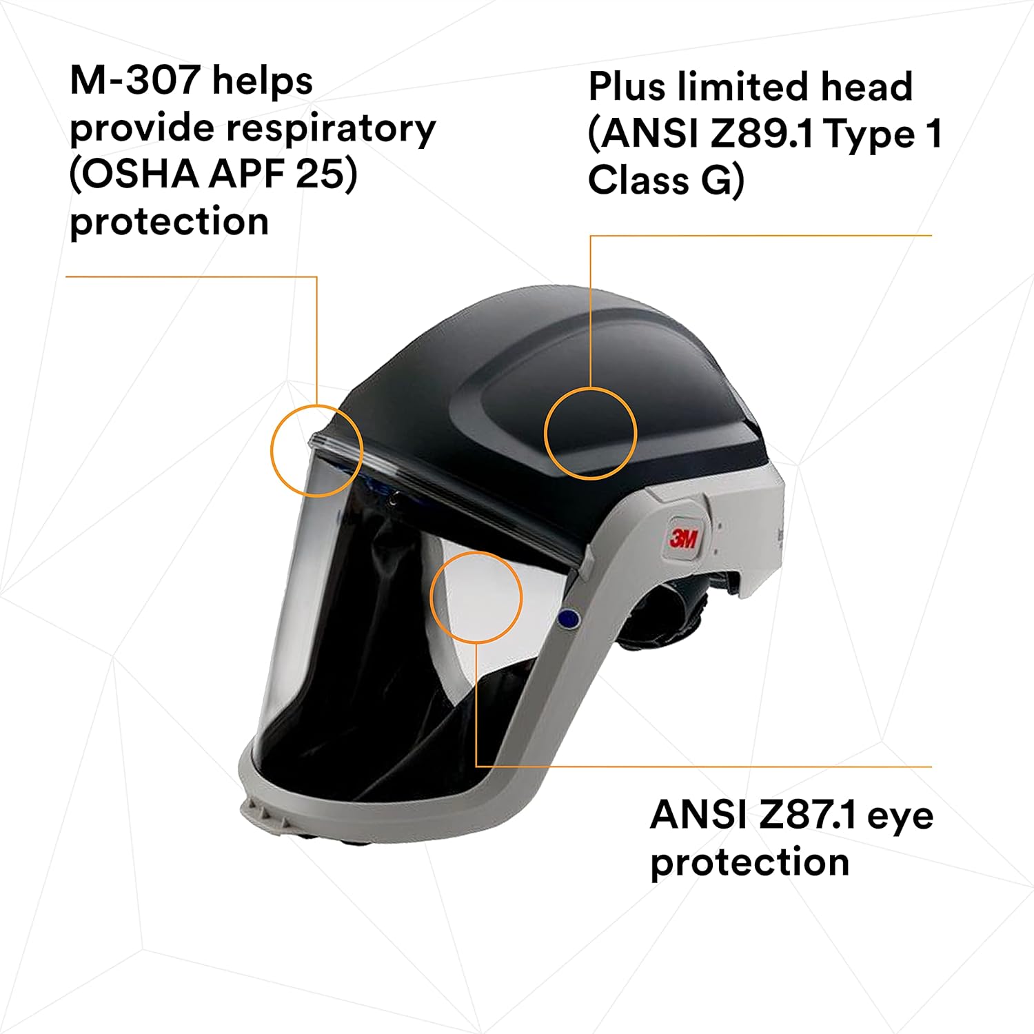 3M PAPR Respirator, Versaflo Powered Air Purifying Respirator Kit, TR-300N+ HIK, Heavy Industry, Hard Hat Assembly