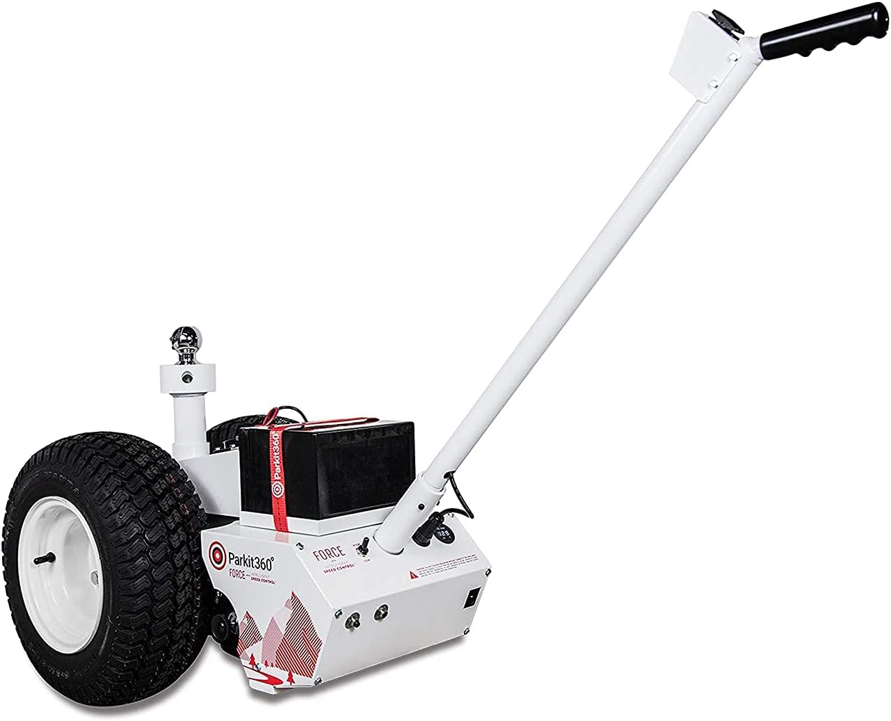 Parkit360 5K B2 Battery Powered Trailer Jack Utility Dolly for Easy Pulling with 2 Hitch Balls Included, Great for Camper, Cargo, and Boat Trailers