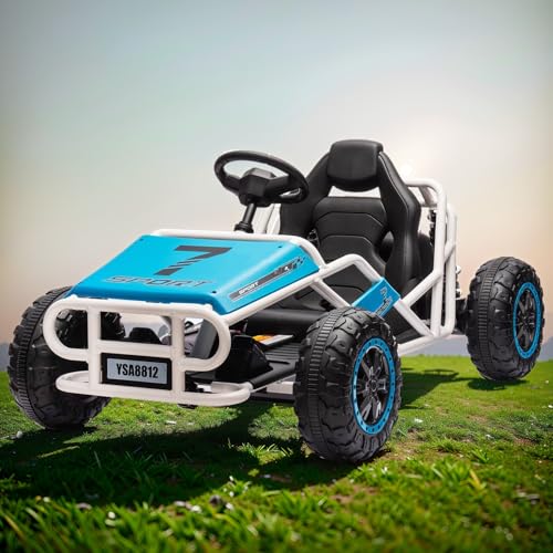 24V Ultimate Go Kart for Kids Ages 6-12, 2x200W Powerful Motor Electric Go Kart, 6MPH Outdoor Off-Road Dirt Road Electric Car,15"x11" Wide Seat