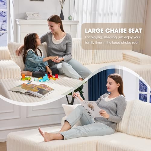 Modular Sectional Sofa Couches L-Shape Couch 3 Seat Modular Sofa Memory Foam Sectional Couches for Living Room