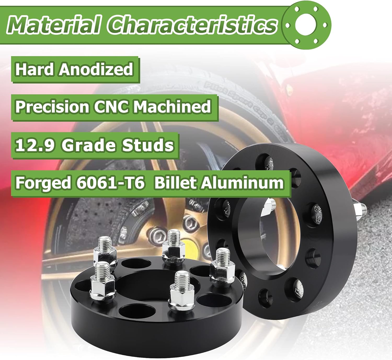 Ryin 5x4.5 to 5x112 Wheel adapters, 1.25 inch 5x114.3 to 5x112 Wheel adapters 74mm Hub Bore with 12x1.5 Thread Pitch.