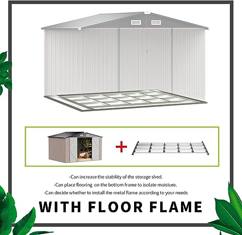 Aoxun 6.2x4 FT Shed Outdoor Storage Shed Metal Garden Shed with Lockable Doors & Slooping Roof Tool Shed Bike Shed for Backyard, Patio