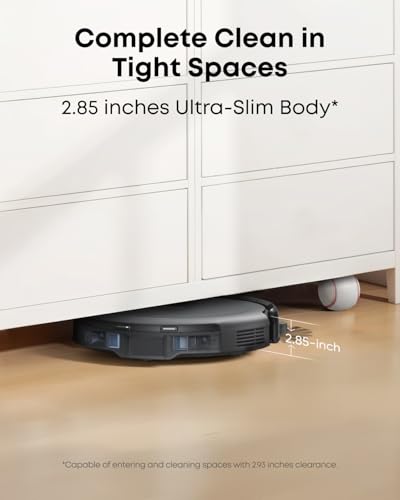 eufy Robot Vacuum C10 with Self Emptying, 8 Weeks Hands Free, Advanced Smart Mapping with LiDAR Navigation, 2.85-Inch Slim Design, Powerful Suction