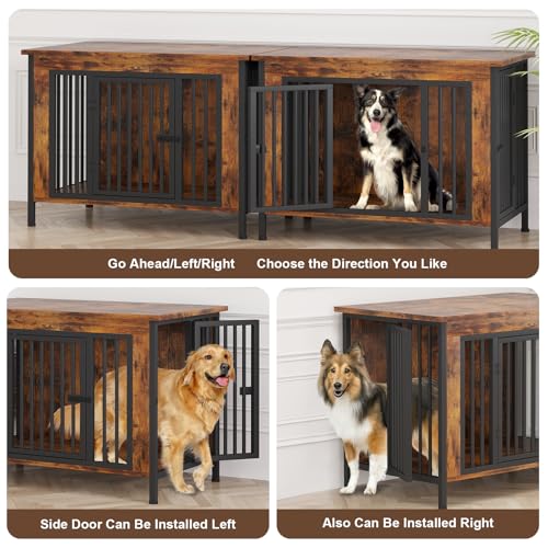 EasyCom 39.96" XL Wooden Large Dog Crate Furniture for Medium and Large Breed