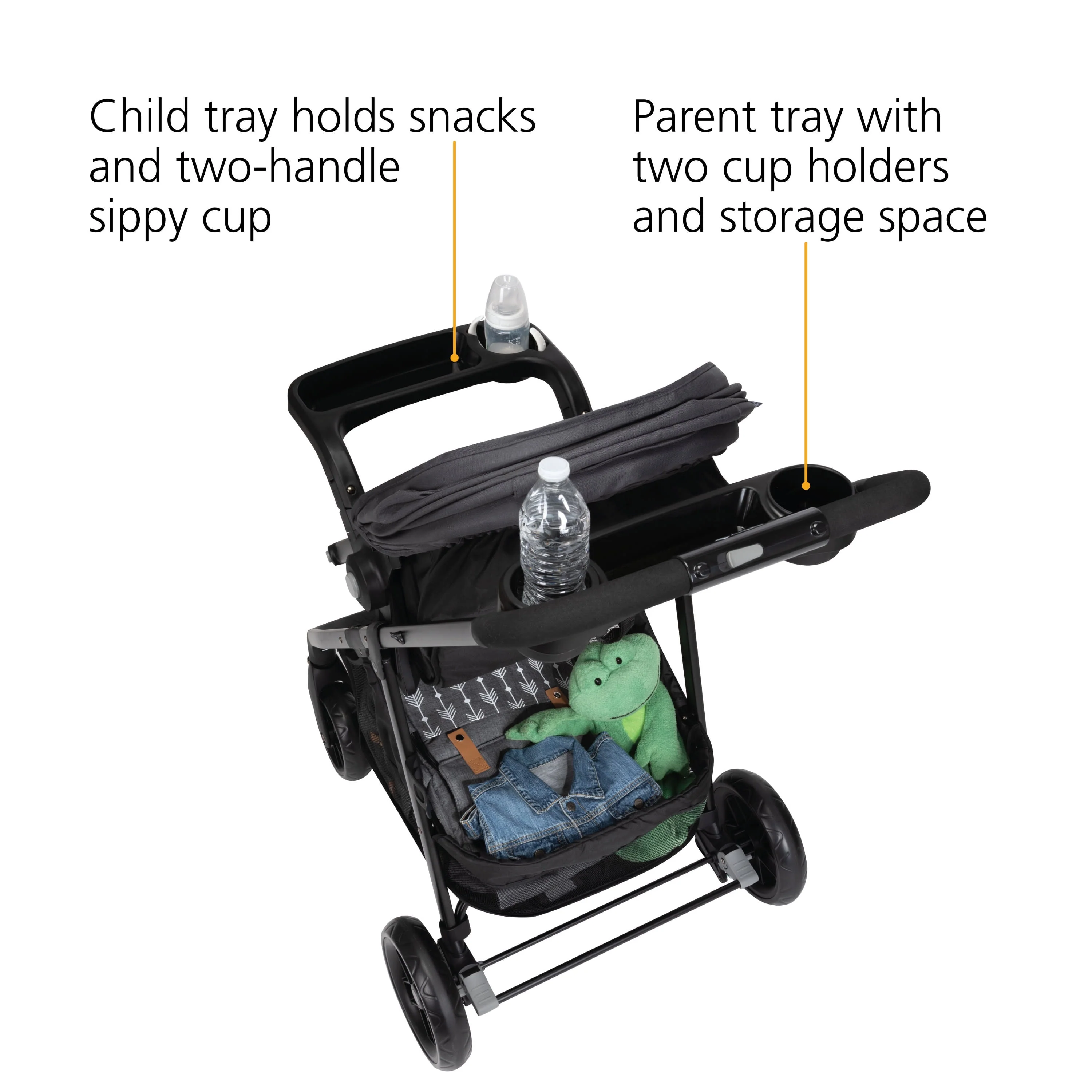 Safety 1st Grow and Go Sprint Modular Travel System Stroller with Rear-Facing Infant Car Seat, Whisper Grey
