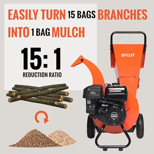 C30 LITE Wood Chipper Shredder Mulcher Heavy Duty 7 HP 212cc Gas Powered 3 Inch Max Capacity 1-Year Warranty After Product Registration
