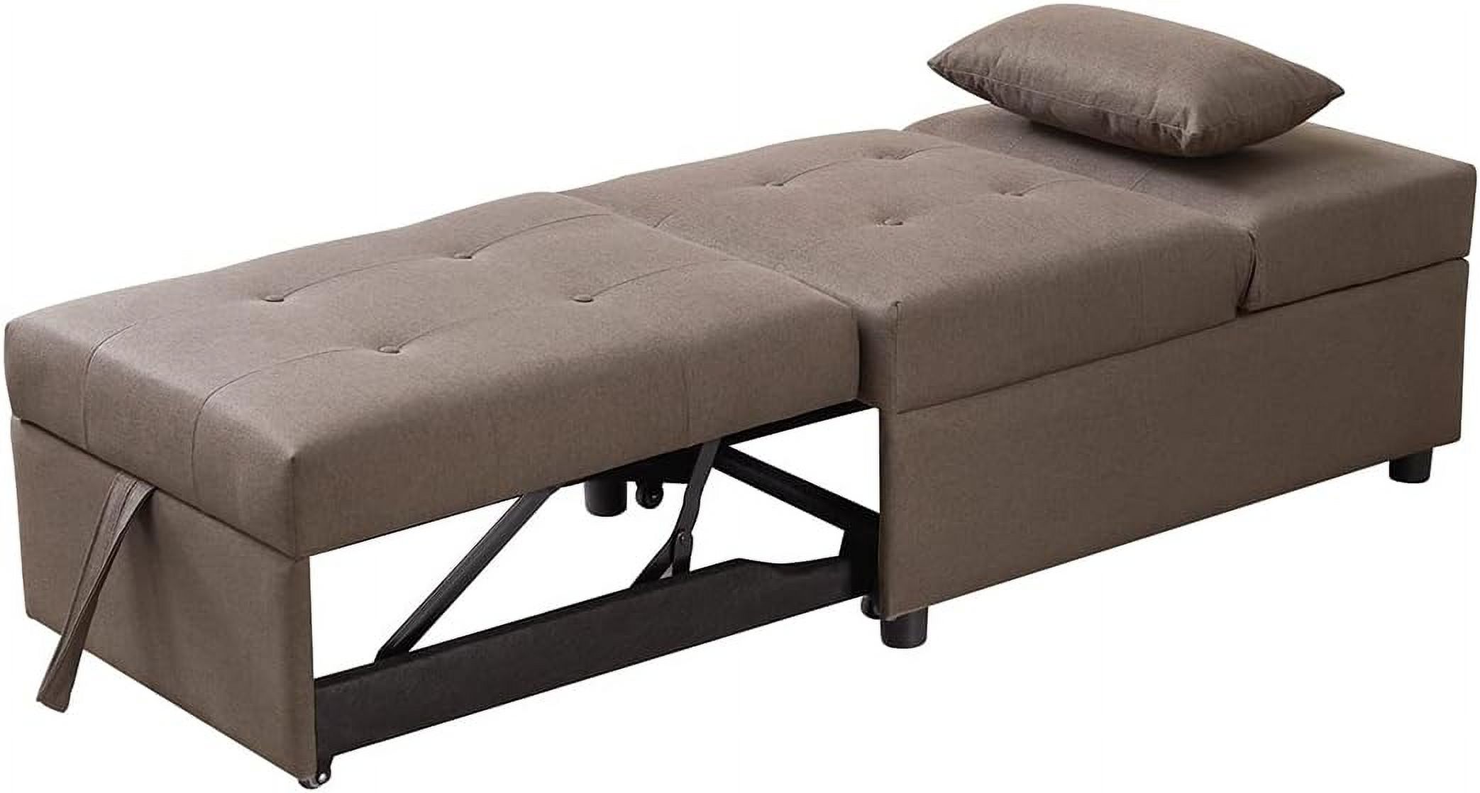 MultiFunction Ottoman, Sofa Bed Sleeper, Convertible Chair, Dark Grey