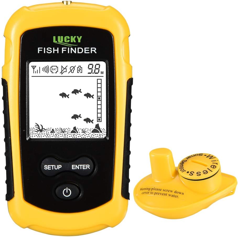 LUCKY Castable Wireless Fish Finder Kayak Portable Ice Fish Finders Handheld LCD Display Depth Finder Boat Pack of 2