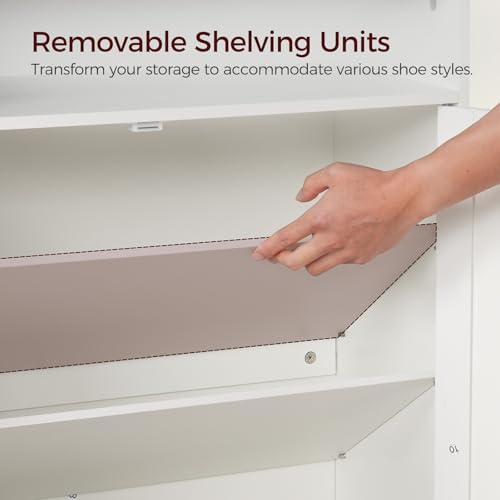 Shoe Storage Cabinet, Farmhouse Shoe Cabinet for Entryway, 6-Tier Shoe Organizer with Doors and Shelves