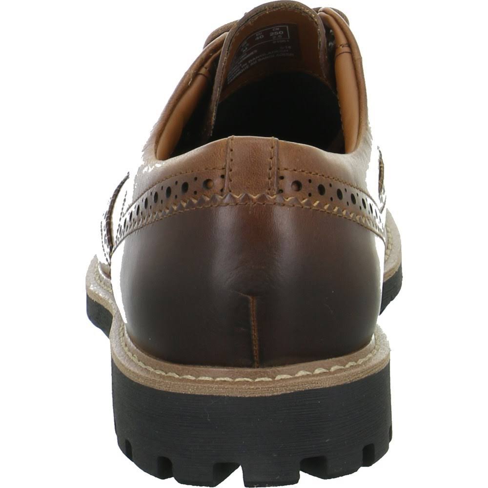 Clarks Men&s BATCOMBE Wing Leather Brogues - Dark Tan - UK 11