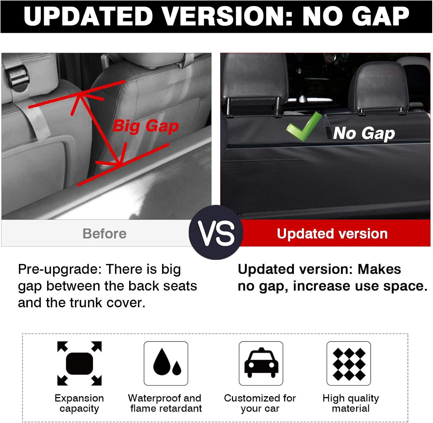Powerty Only Fit for Cargo Cover Jeep Cherokee 2019 2020 2021 2022 Retractable Rear Trunk Security Cover Shielding Shade Black No Gap( (Not for Grand