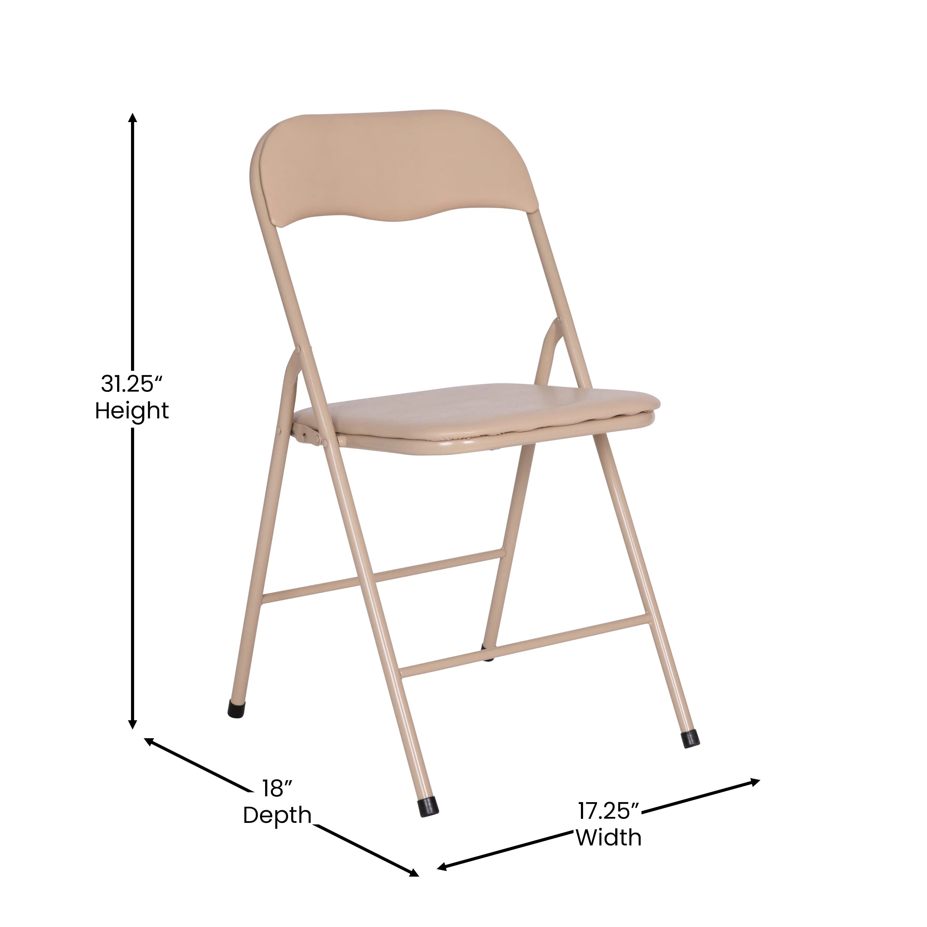 Flash Furniture Madison Vinyl 5-Pcs Folding Game Table and Chair Set, Tan