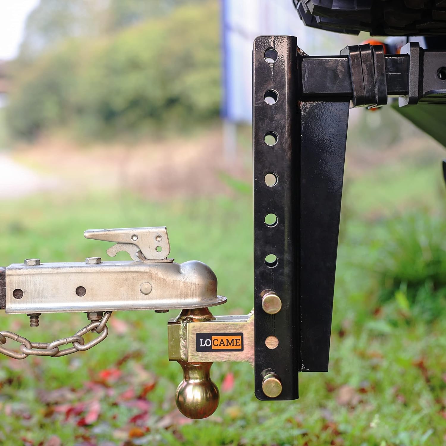 LOCAME Adjustable Trailer Hitch, Fits 2-Inch Receiver, 15-Inch Drop/Rise Drop Hitch ,21,000 LBS GTW--Tow Hitch for Heavy Duty Truck with Double Pins
