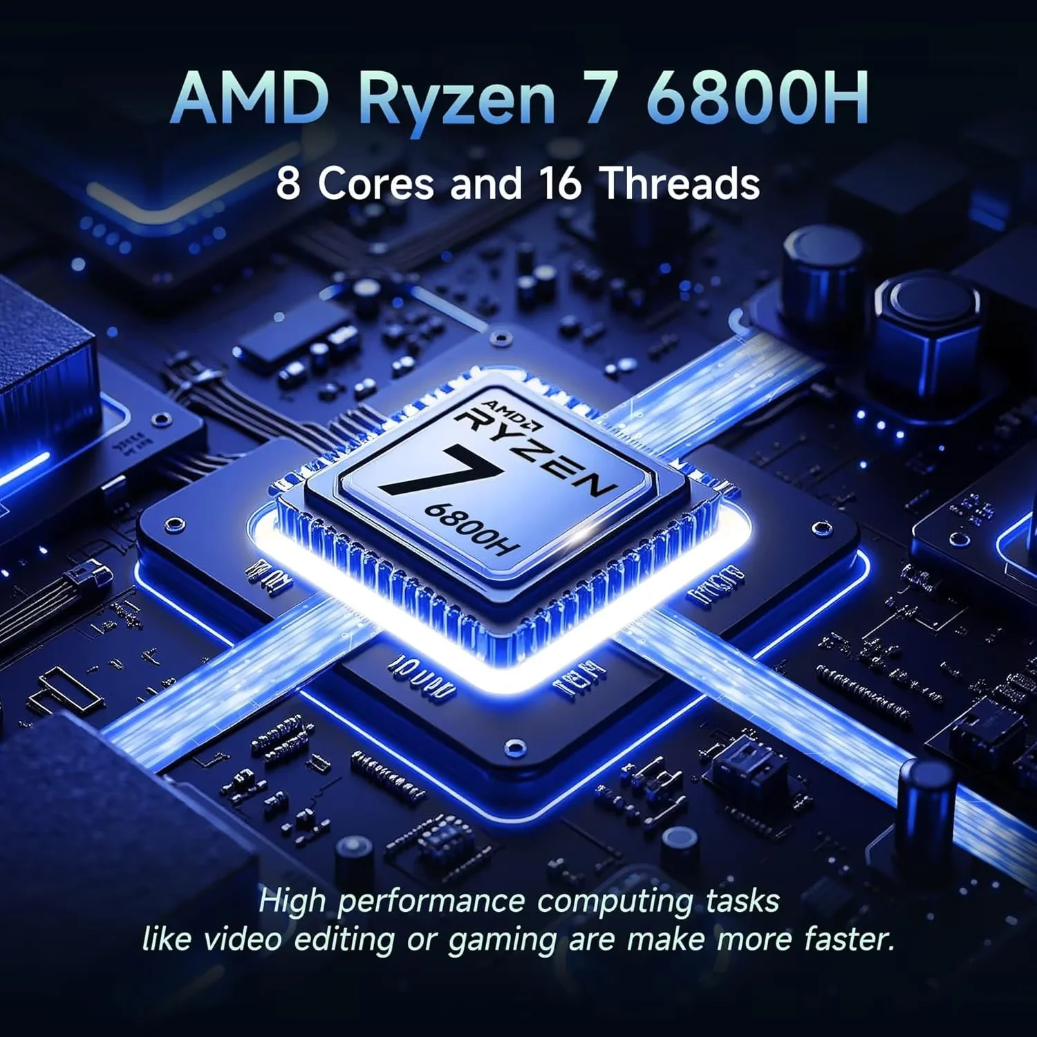 15.6" IPS FHD Gaming Laptop, 8 Cores AMD Ryzen 7 6800H (Beat i7-12700H