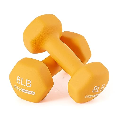 HolaHatha Neoprene Dumbbell Free Hand Weight Set with Rack, Ideal for Home Exercises to Gain Tone and Definition