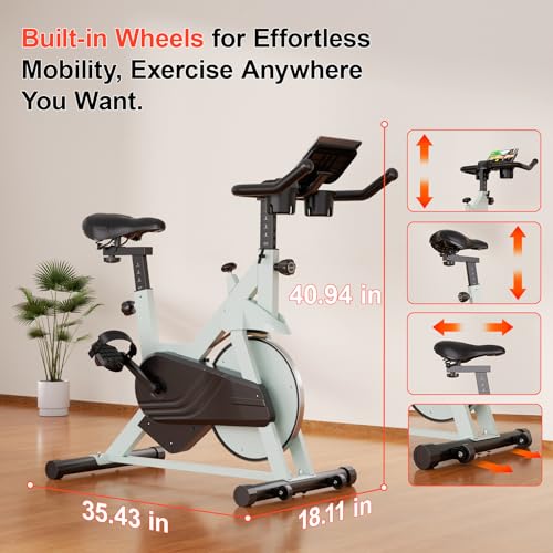 Exercise Bike, 32-Level Magnetic Resistance Stationary Bikes for Home, Low Noise Indoor Cycling Bike with 300lbs Weight Capacity