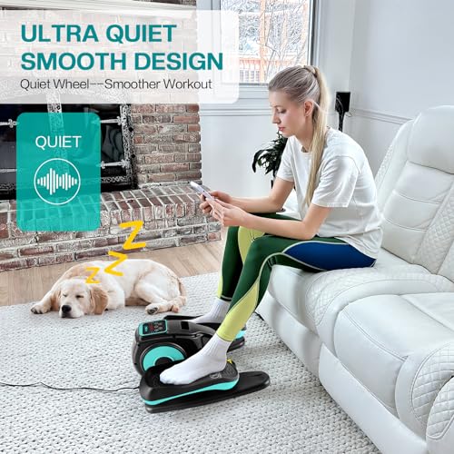 Under Desk Elliptical Machine, Ellipse Leg Exerciser for Seniors Adults, Adjustable Speeds Elliptical Trainer with Remote