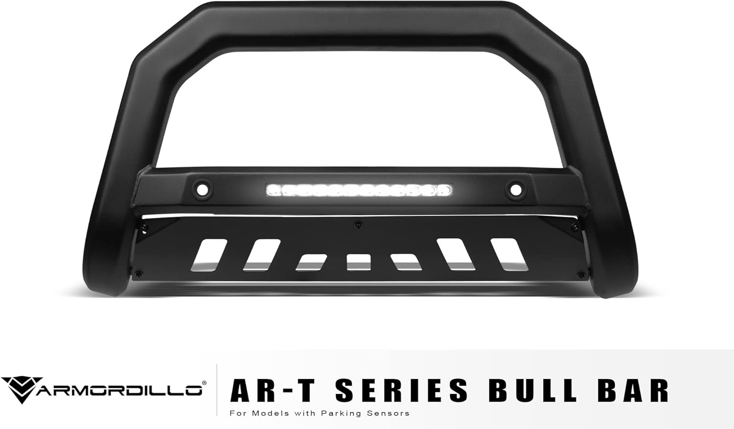 Armordillo USA 8705490 Art Series LED Bull Bar Compatible with Parking Sensor - Matte Black Fits 2019-2021 Ford Ranger