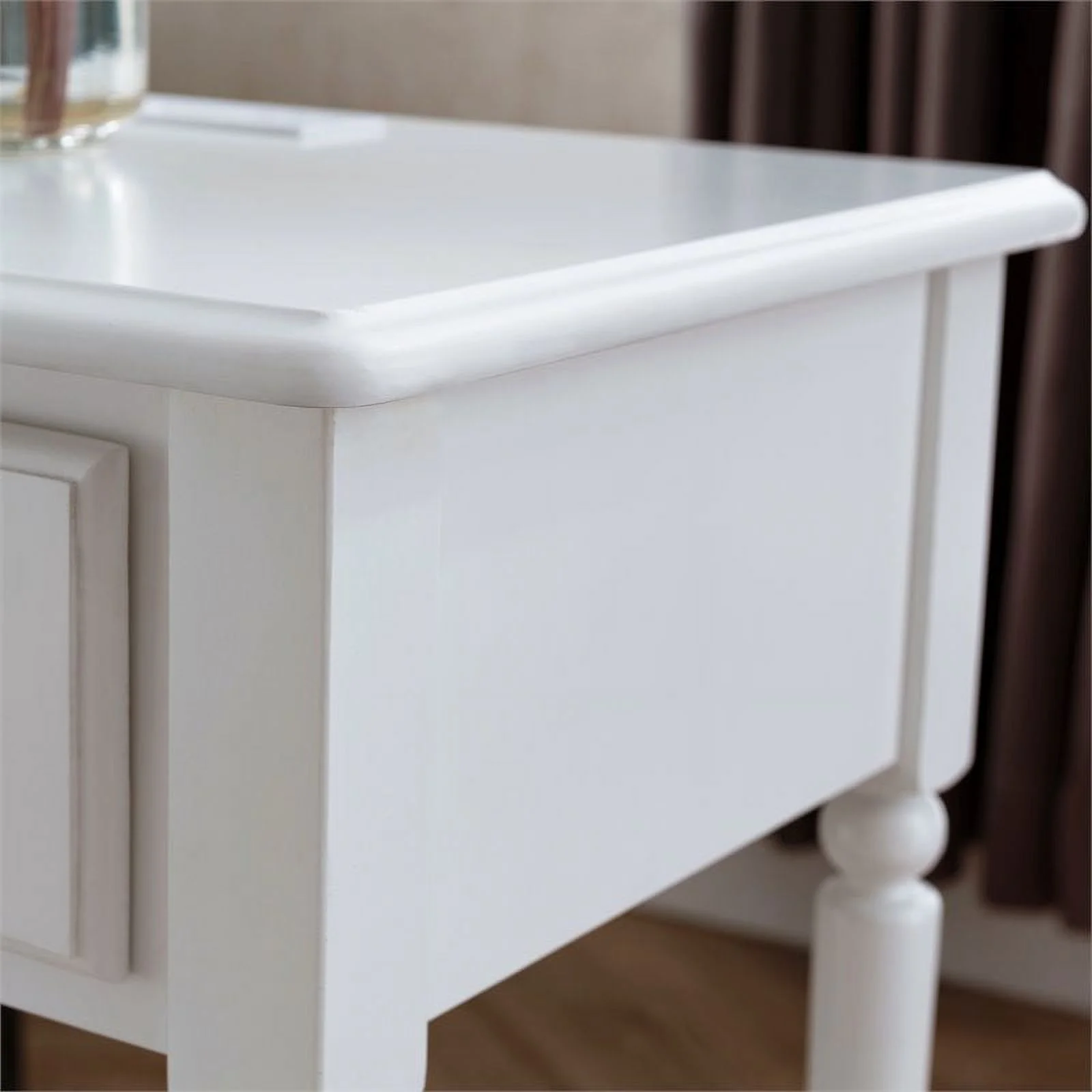 Home Square 2-Piece Furniture Coastal Notions Orchid White Nightstand Set
