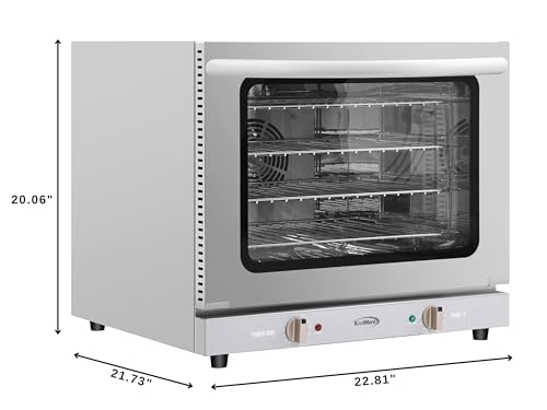 KoolMore 32 in. Commercial Countertop Convection Oven, Holds Full Size Pans, 4 Racks and 3500W of Power, 240V in Stainless-Steel
