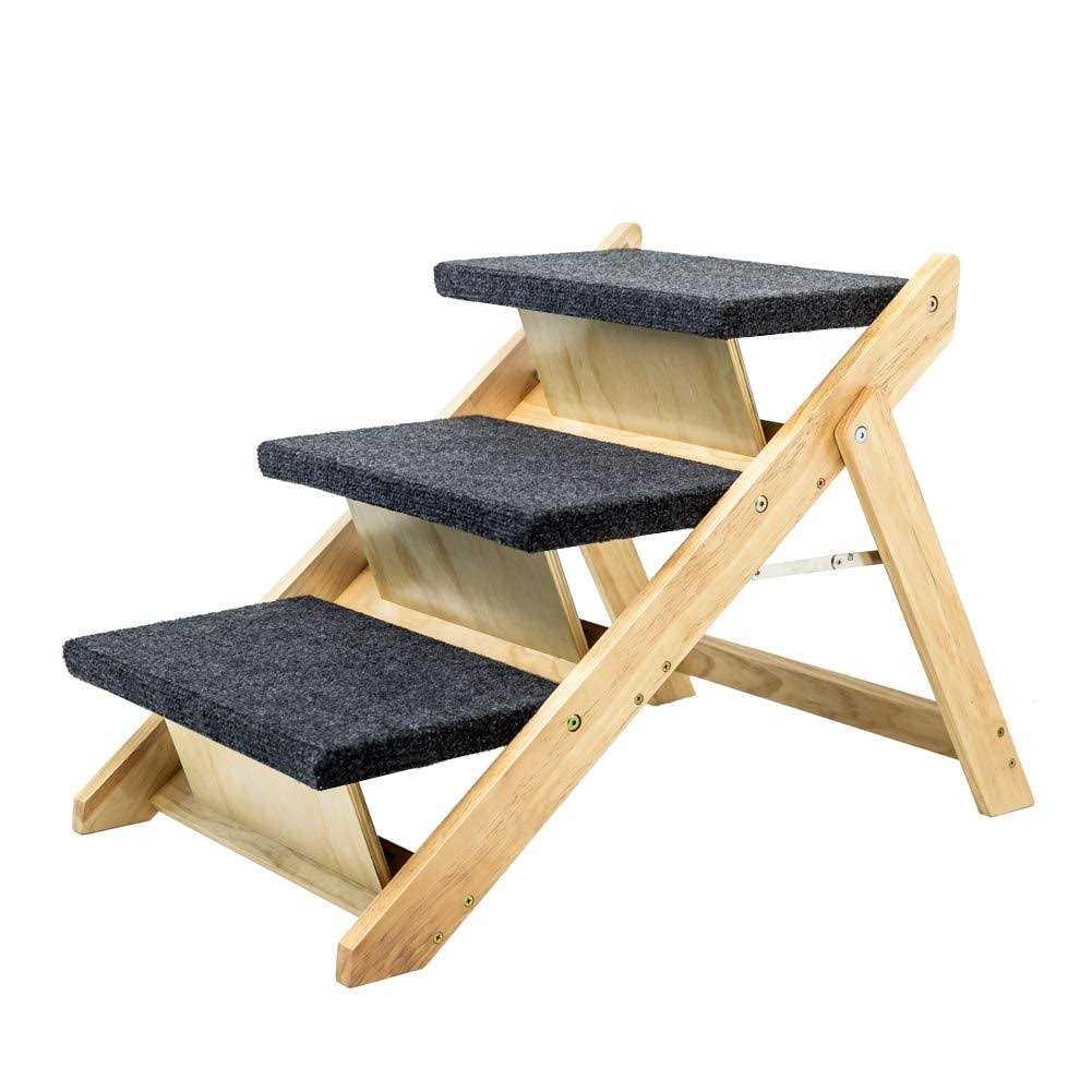 Mewang Wooden Dog Stairs/Steps Foldable 4 Levels Pet Stairs &amp; Ramp Perfect for Beds and Cars - Pet Supplies online store