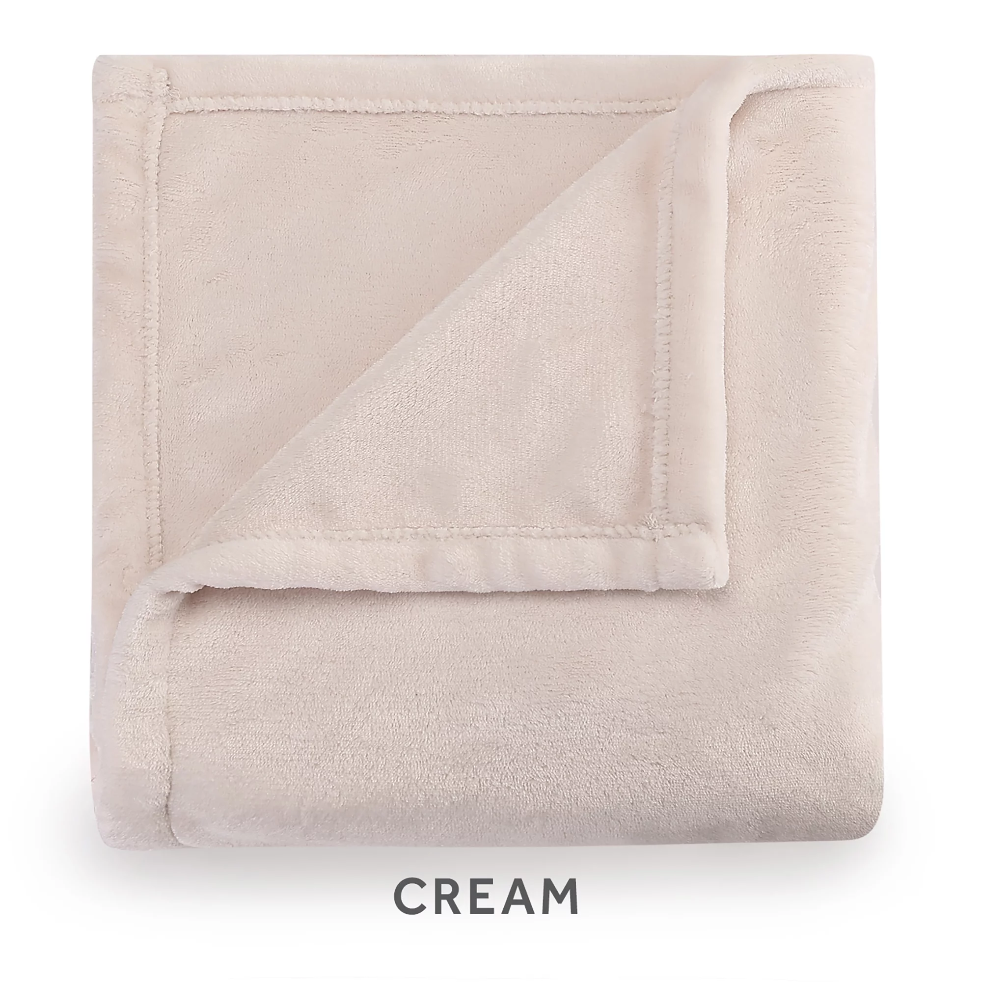 Sunbeam Cream Nordic Velvet Electric Heated Blanket Twin Size, 84" x 62", 12 Heat Settings, Fast Heating, Heating Blankets with Controller