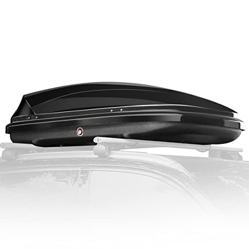Auto Dynasty Hard Shell Roof Top Mount Car Storage Travel Luggage Box Cargo Carrier, 53 (L) x 34 (W) x 15 (H) Inches, Capacity 110 Pounds