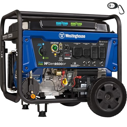 Westinghouse 12500 Peak Watt Tri-Fuel Home Backup Portable Generator, Remote Electric Start, Transfer Switch Ready, Gas, Propane