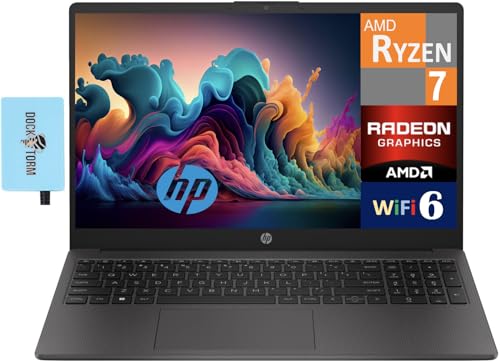 HP 255 G10 Business Laptop 15.6" FHD Display (AMD Ryzen 7 7730U, 32GB DDR4, 1TB PCIe SSD, AMD Radeon, Numeric Keypad, WiFi 6, HD Webcam