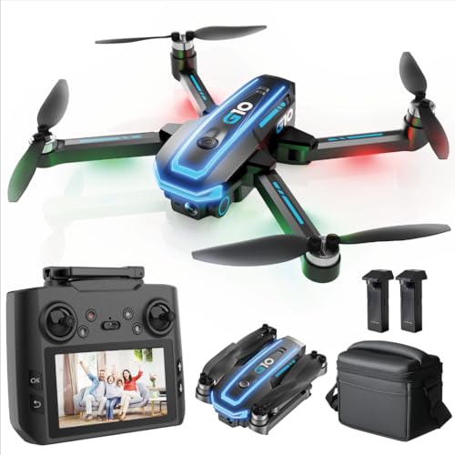 GPS Drones with 4K Camera for Adults with HD Screen on Controller and Follow Me Mode,Long Flight Time and Distance,Transmission and GPS Auto Return