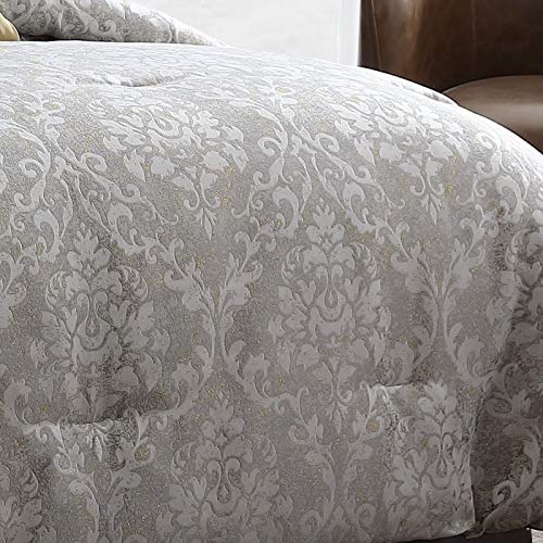 Riverbrook Home 100% Polyester Comforter Set, Queen, Hillcrest - Ivory/Gold, 9 Piece Set