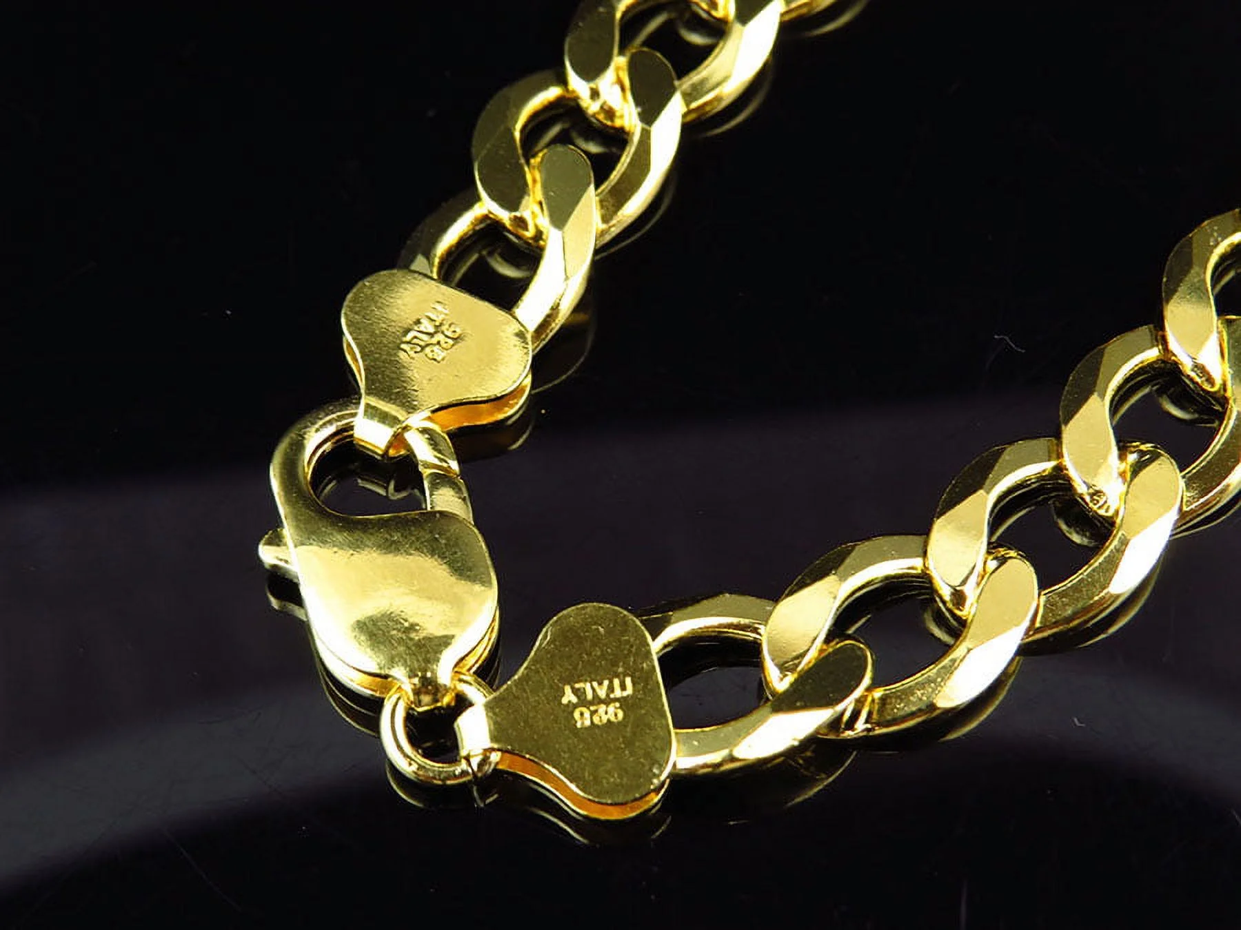 Yellow Gold Finished Curb Cuban Link 10MM Chain Necklace 18"-28"